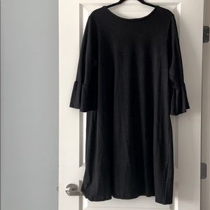 Tulip sleeve black dress